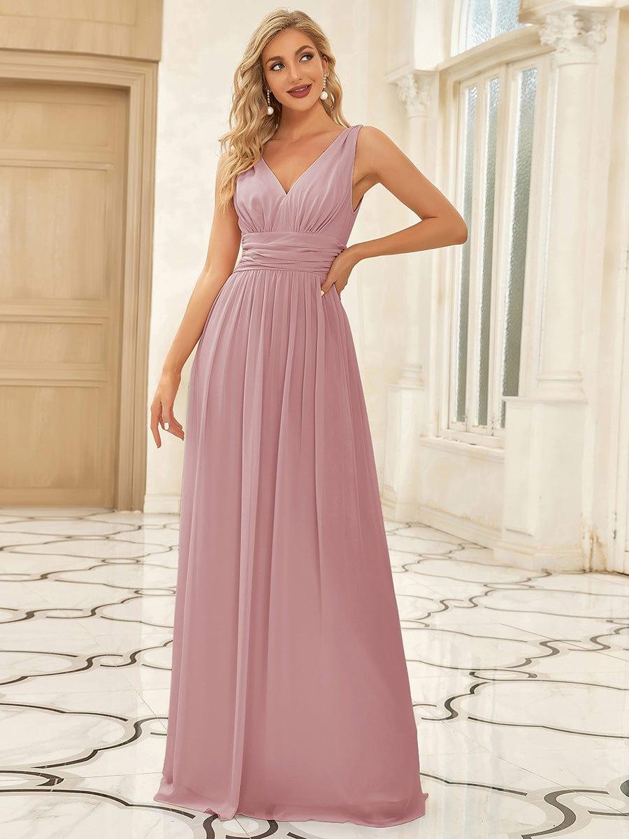 HUSH|Chiffon Empire Waist Sleeveless Pleated Bridesmaid Dress
