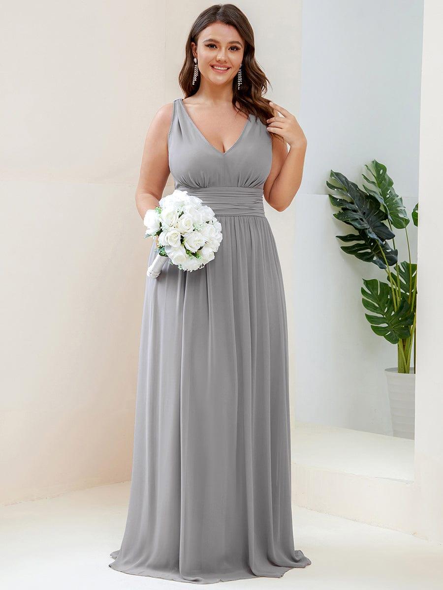 HUSH|Chiffon Empire Waist Sleeveless Pleated Bridesmaid Dress