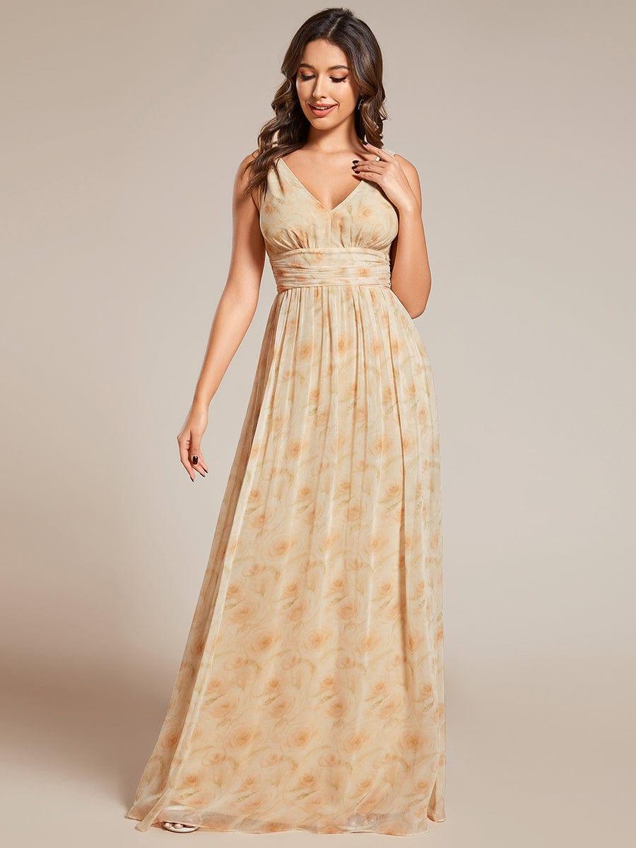 HUSH|Chiffon Empire Waist Sleeveless Pleated Bridesmaid Dress