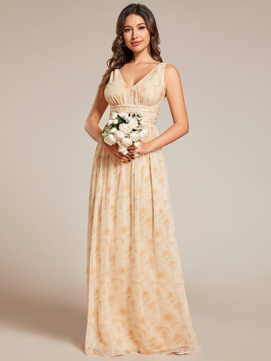 HUSH|Chiffon Empire Waist Sleeveless Pleated Bridesmaid Dress