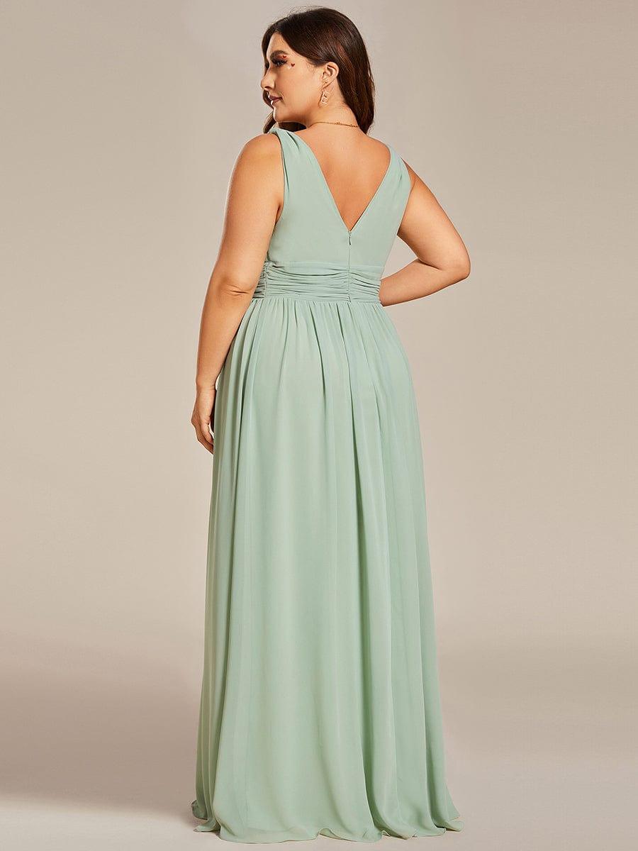 HUSH|Chiffon Empire Waist Sleeveless Pleated Bridesmaid Dress