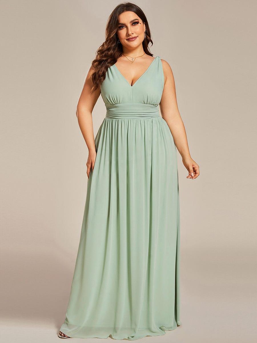 HUSH|Chiffon Empire Waist Sleeveless Pleated Bridesmaid Dress