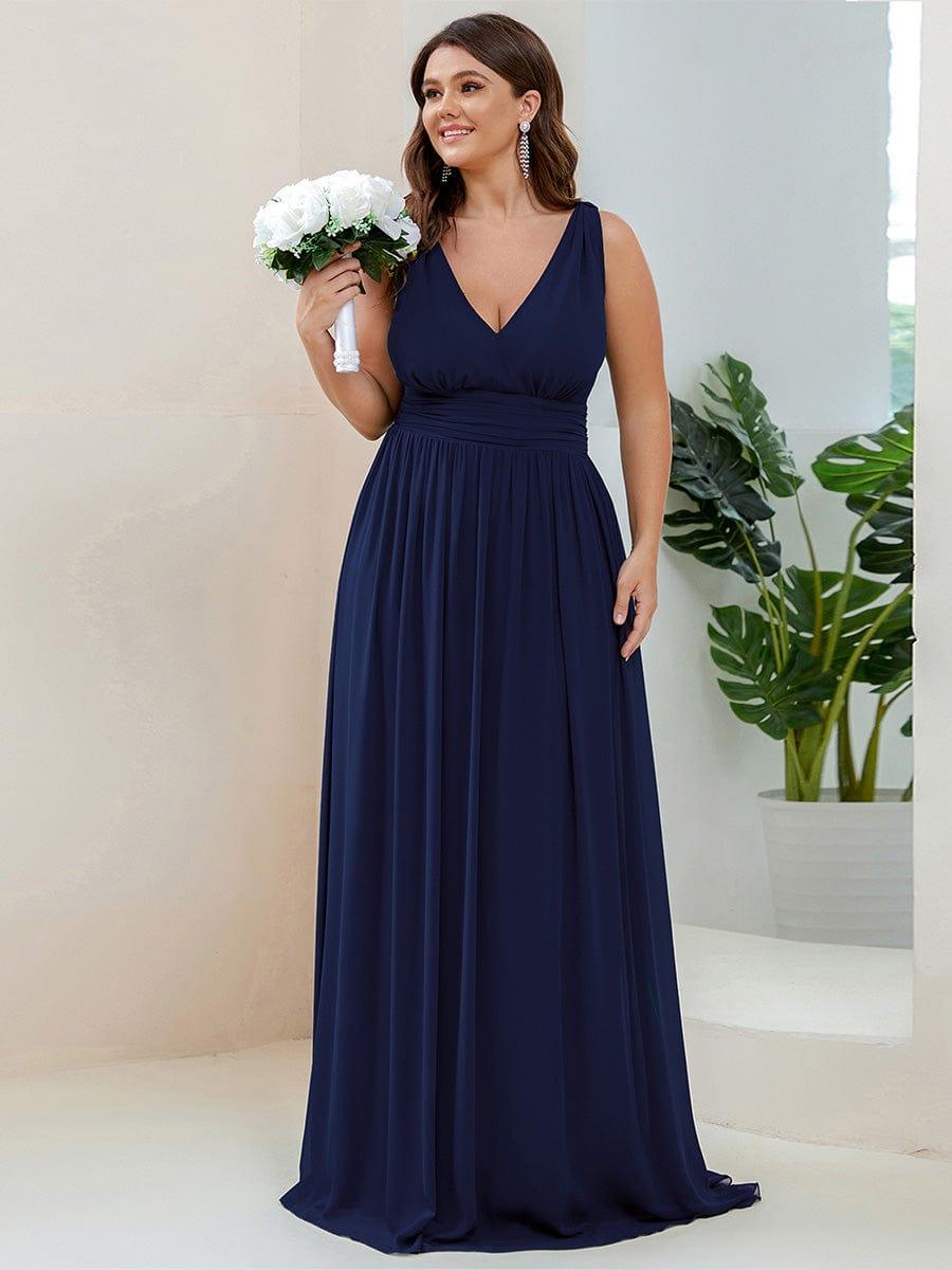 HUSH|Chiffon Empire Waist Sleeveless Pleated Bridesmaid Dress