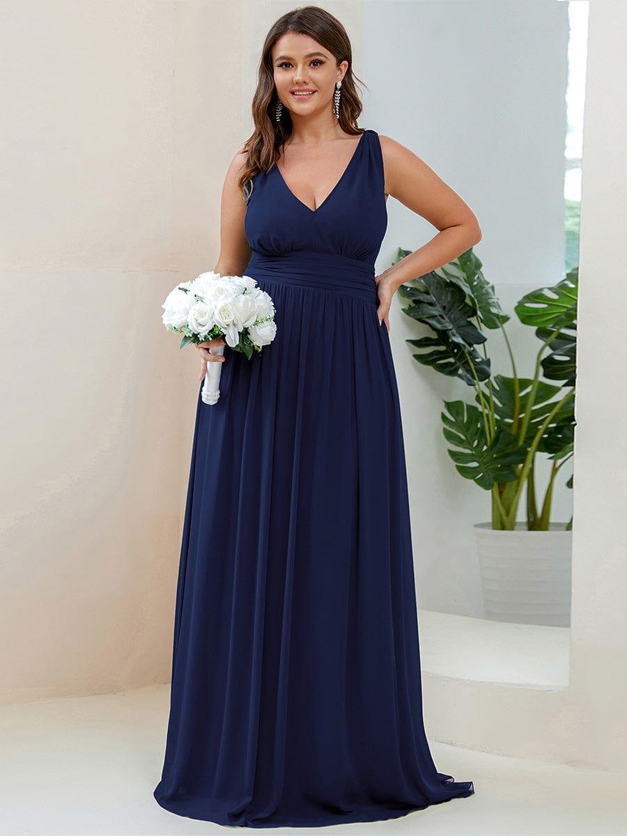 HUSH|Chiffon Empire Waist Sleeveless Pleated Bridesmaid Dress