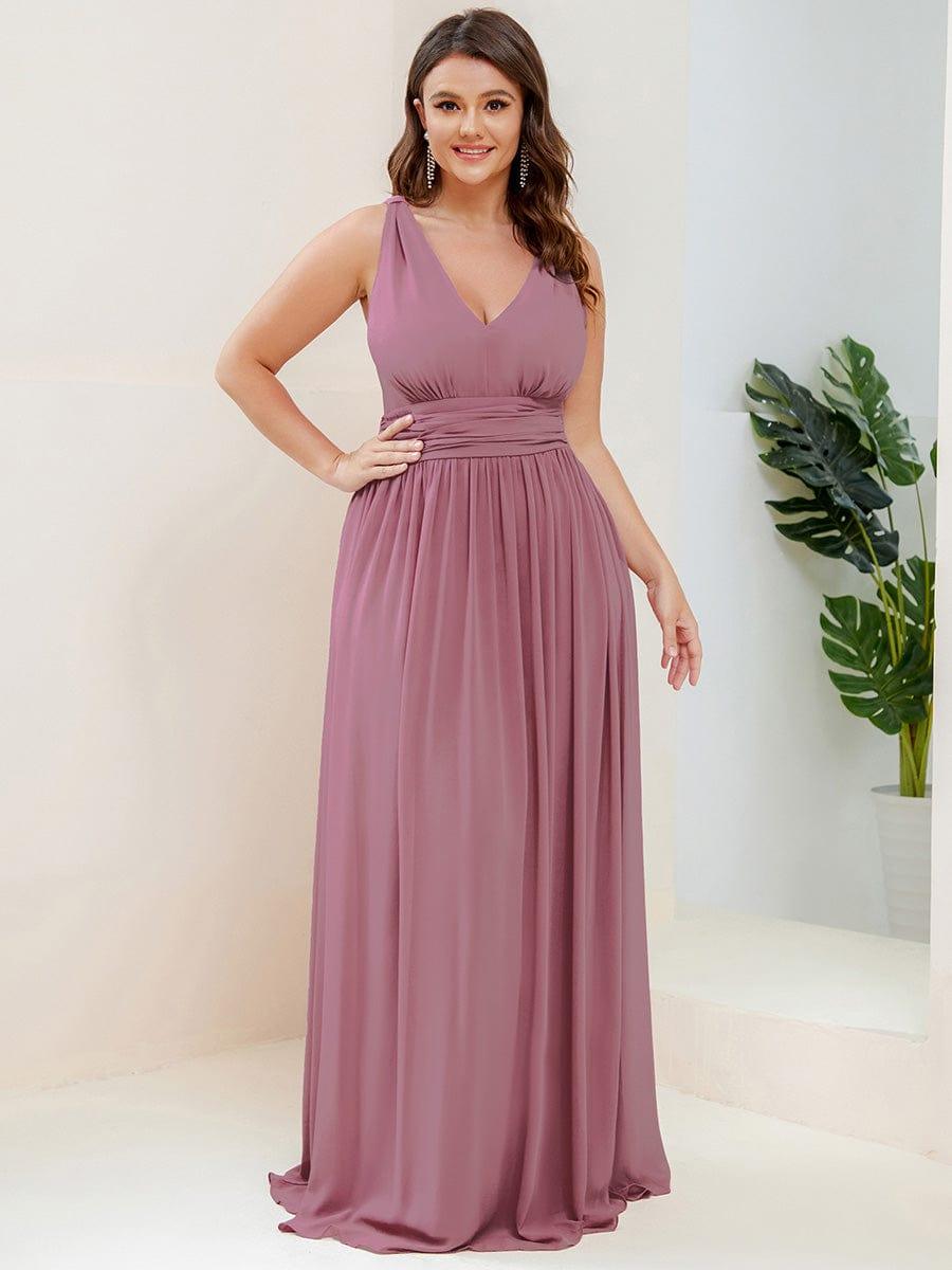 HUSH|Chiffon Empire Waist Sleeveless Pleated Bridesmaid Dress