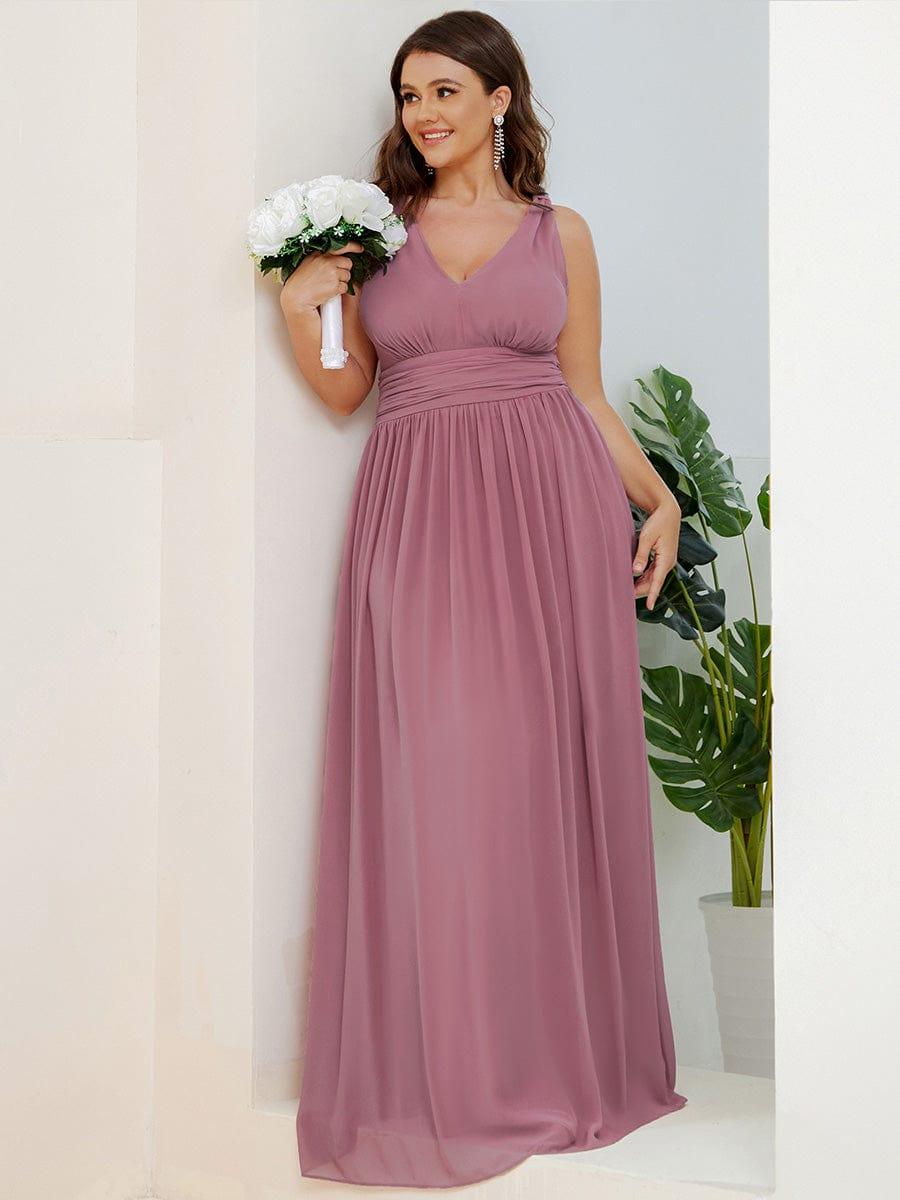 HUSH|Chiffon Empire Waist Sleeveless Pleated Bridesmaid Dress