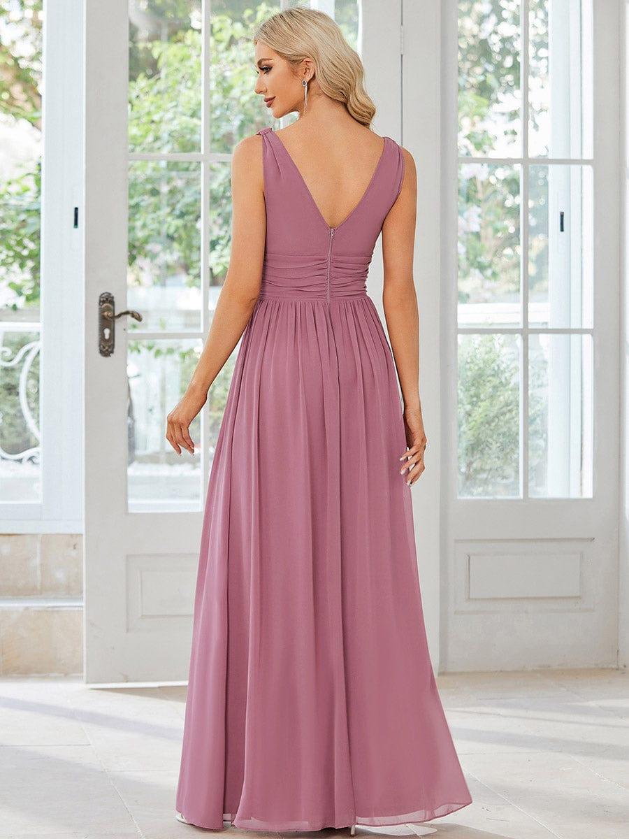 HUSH|Chiffon Empire Waist Sleeveless Pleated Bridesmaid Dress