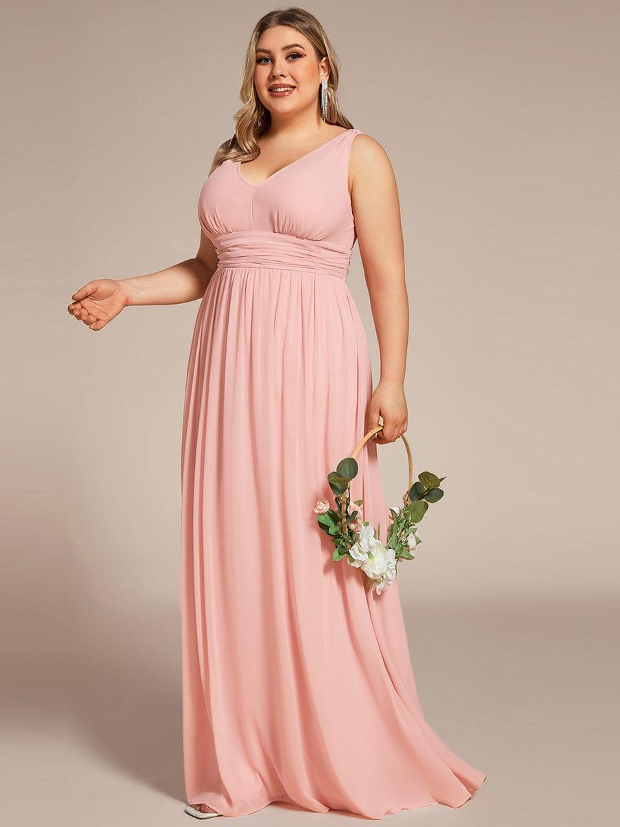HUSH|Chiffon Empire Waist Sleeveless Pleated Bridesmaid Dress