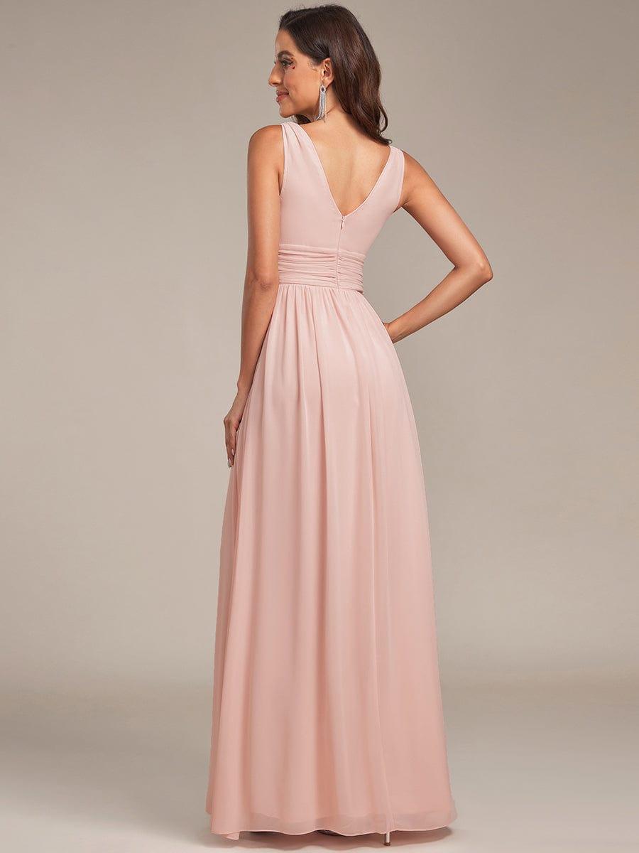 HUSH|Chiffon Empire Waist Sleeveless Pleated Bridesmaid Dress