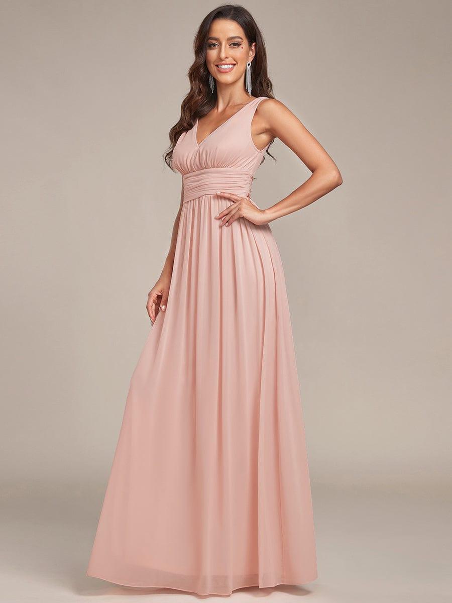 HUSH|Chiffon Empire Waist Sleeveless Pleated Bridesmaid Dress