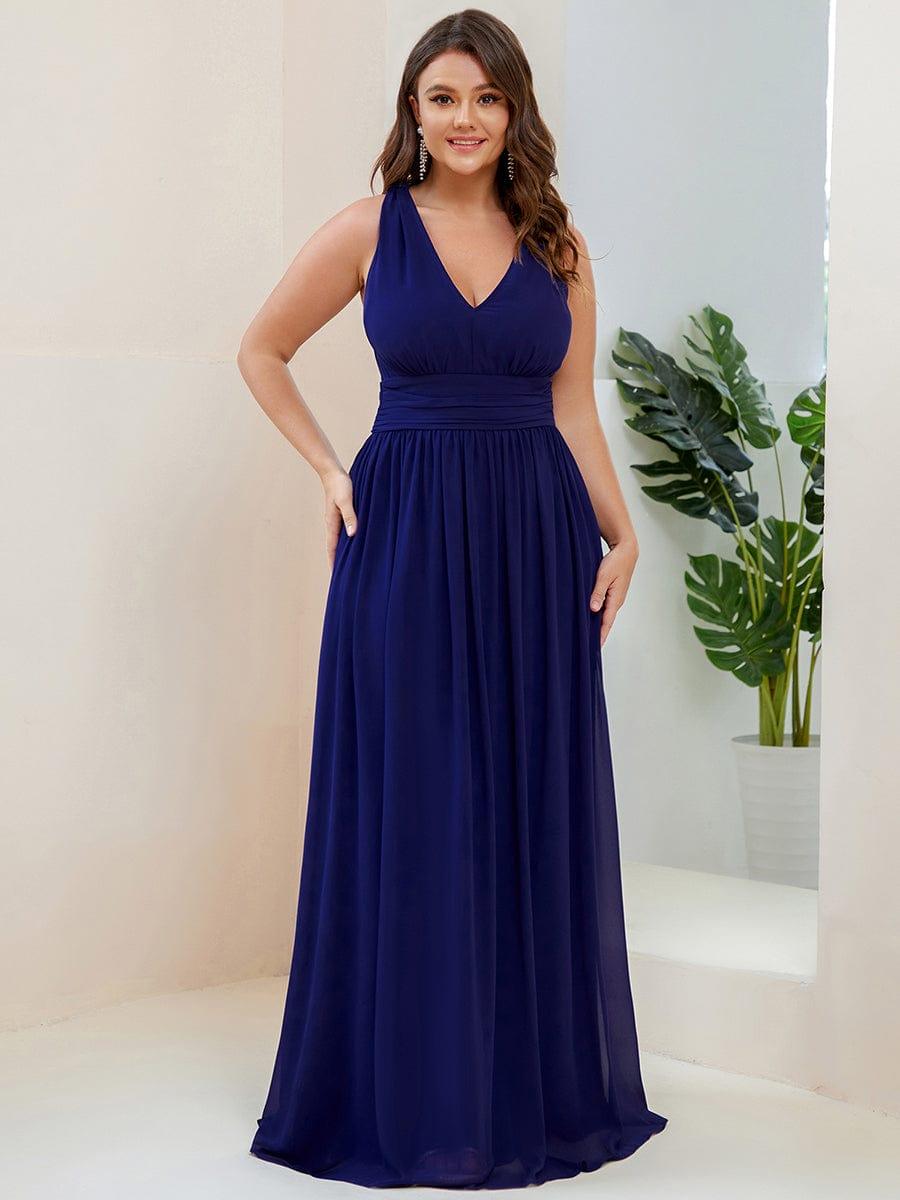 HUSH|Chiffon Empire Waist Sleeveless Pleated Bridesmaid Dress