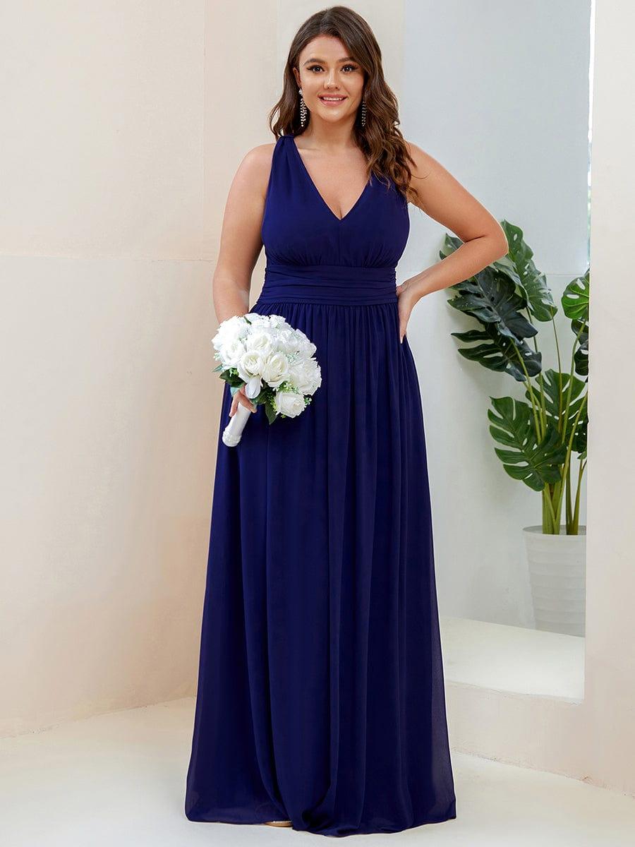 HUSH|Chiffon Empire Waist Sleeveless Pleated Bridesmaid Dress