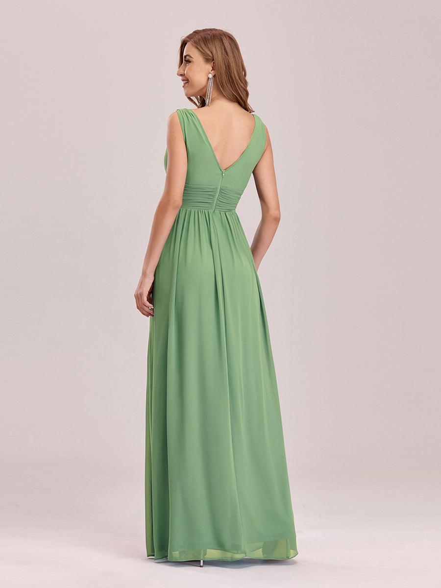 HUSH|Chiffon Empire Waist Sleeveless Pleated V-neck Bridesmaid Dress