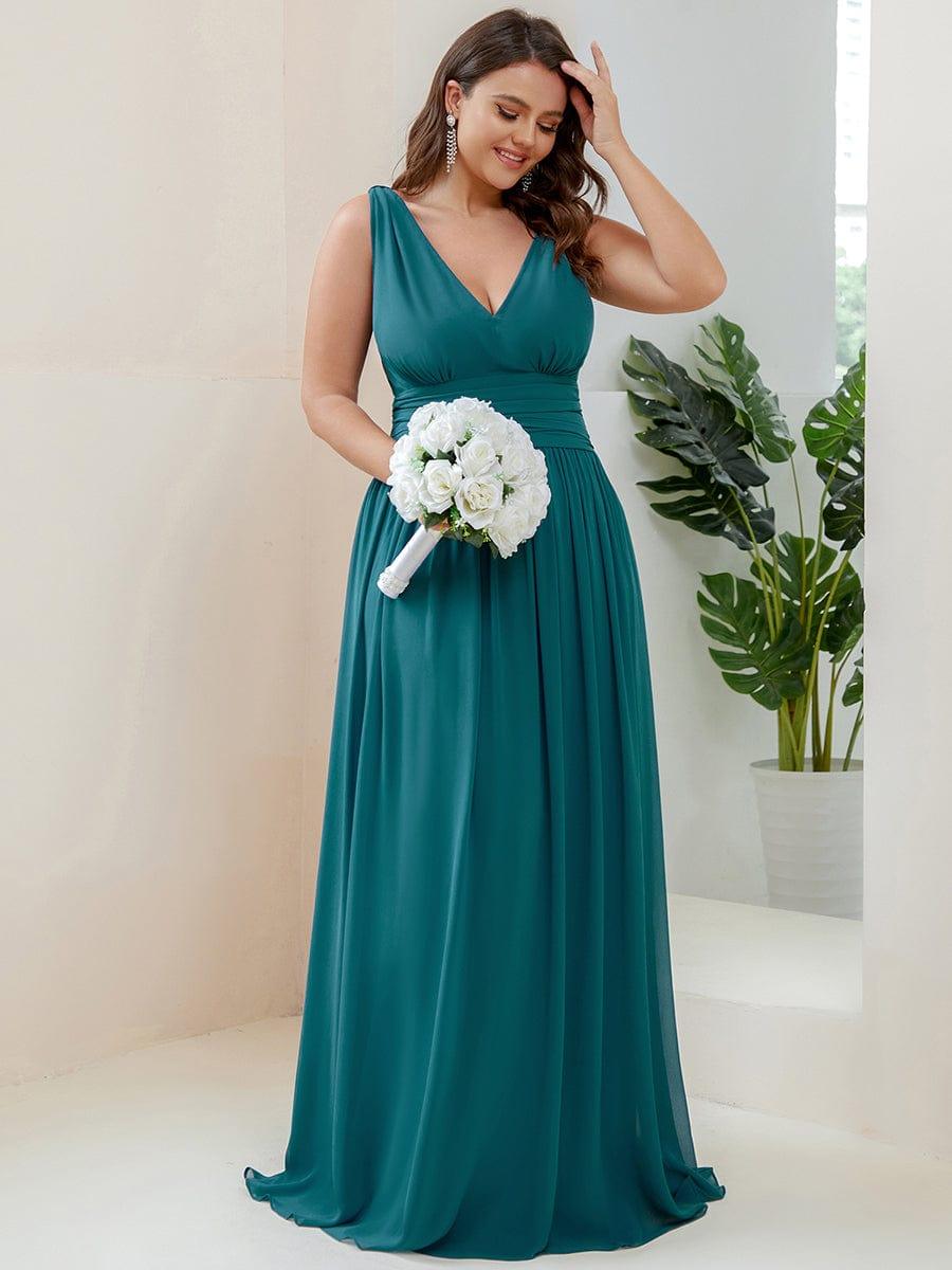 HUSH|Chiffon Empire Waist Sleeveless Pleated Bridesmaid Dress