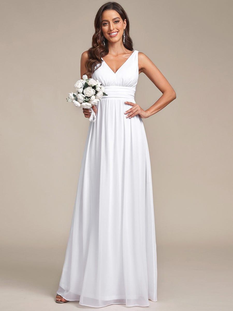 HUSH|Chiffon Empire Waist Sleeveless Pleated Bridesmaid Dress