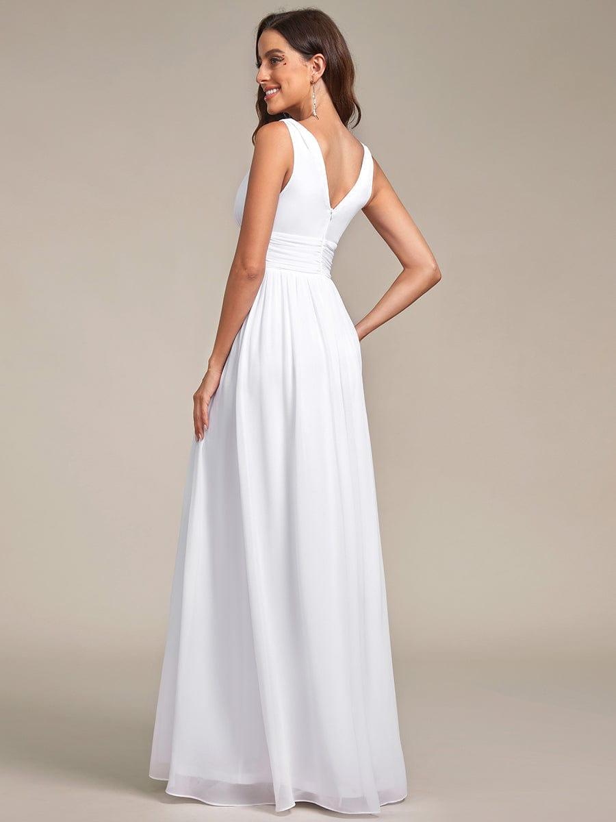 HUSH|Chiffon Empire Waist Sleeveless Pleated Bridesmaid Dress