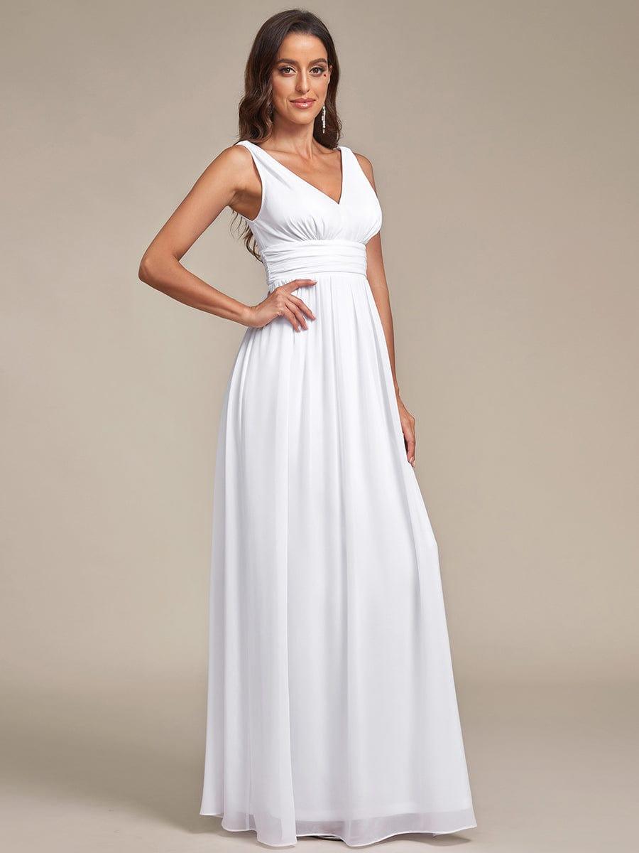 HUSH|Chiffon Empire Waist Sleeveless Pleated Bridesmaid Dress