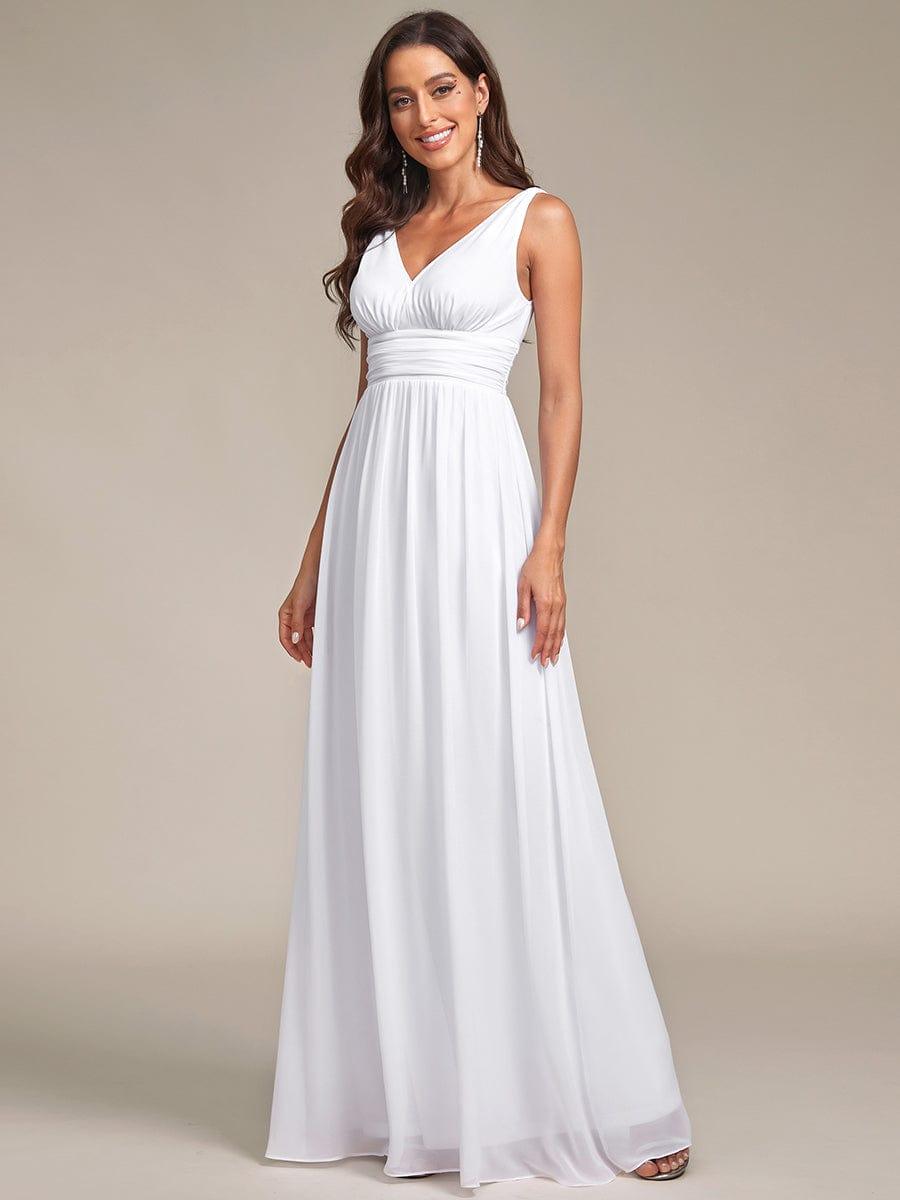 HUSH|Chiffon Empire Waist Sleeveless Pleated Bridesmaid Dress