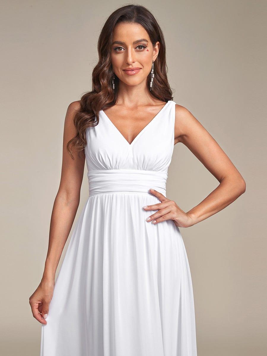 HUSH|Chiffon Empire Waist Sleeveless Pleated Bridesmaid Dress