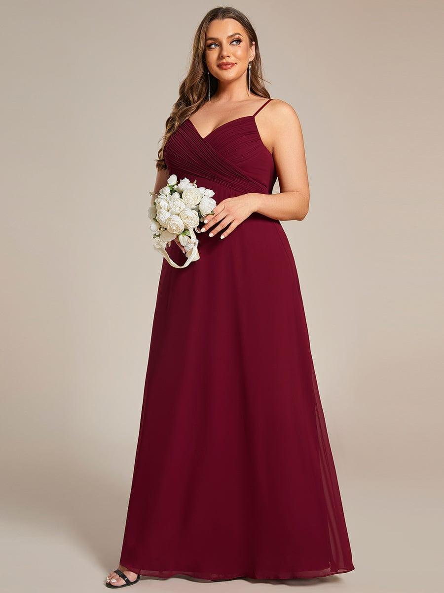 pretty NOVA|Plus Size Draped Back Criss-Cross Chiffon A-Line Bridesmaid Dress