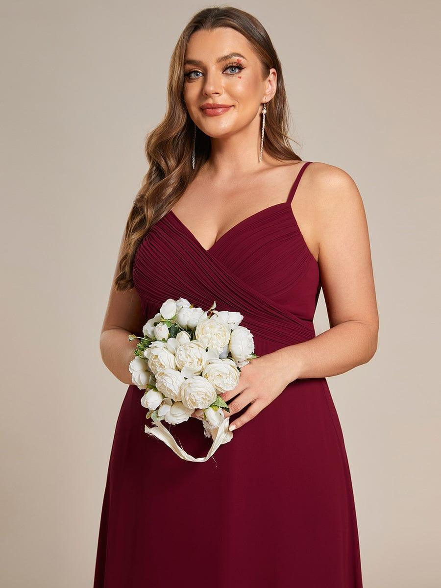 pretty NOVA|Plus Size Draped Back Criss-Cross Chiffon A-Line Bridesmaid Dress