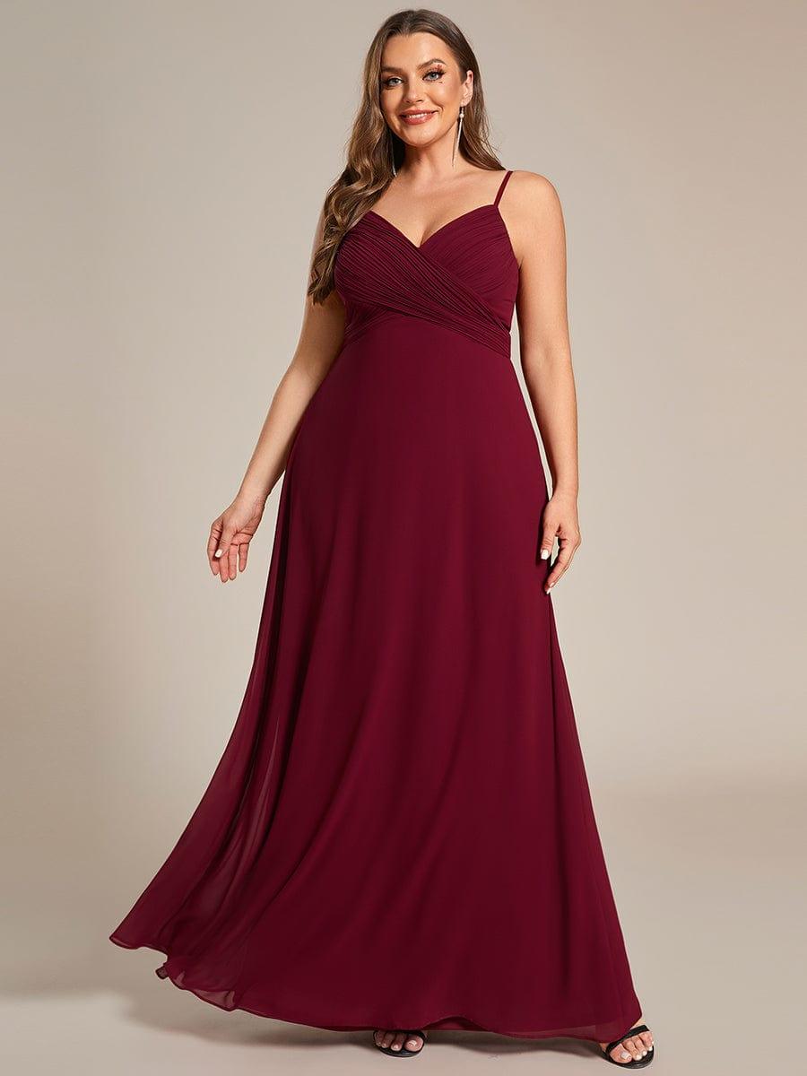 pretty NOVA|Plus Size Draped Back Criss-Cross Chiffon A-Line Bridesmaid Dress