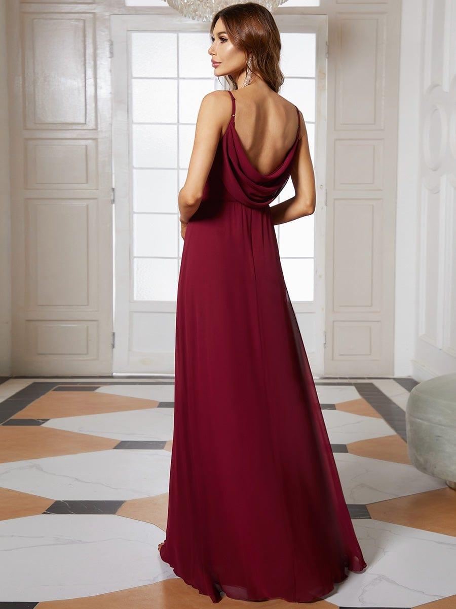 NOVA|Criss-Cross V-Neck Chiffon Backless A-Line Bridesmaid Dress