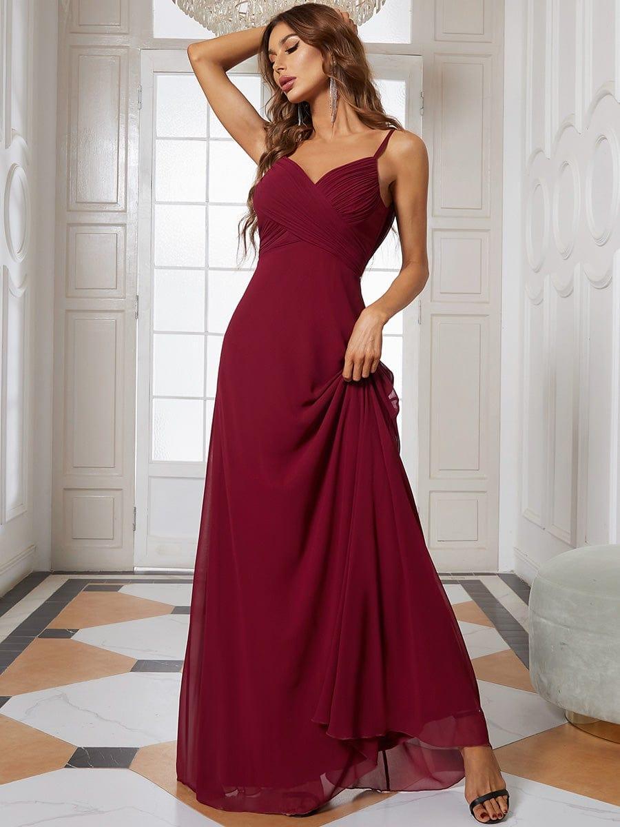 NOVA|Criss-Cross V-Neck Chiffon Backless A-Line Bridesmaid Dress