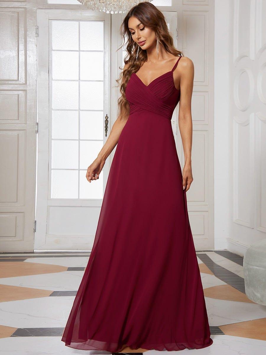 NOVA|Criss-Cross V-Neck Chiffon Backless A-Line Bridesmaid Dress