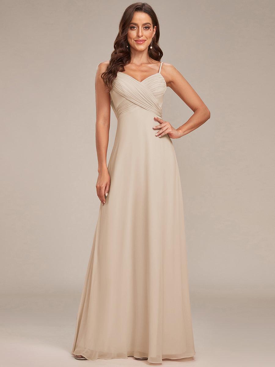 NOVA|Criss-Cross V-Neck Chiffon Backless A-Line Bridesmaid Dress