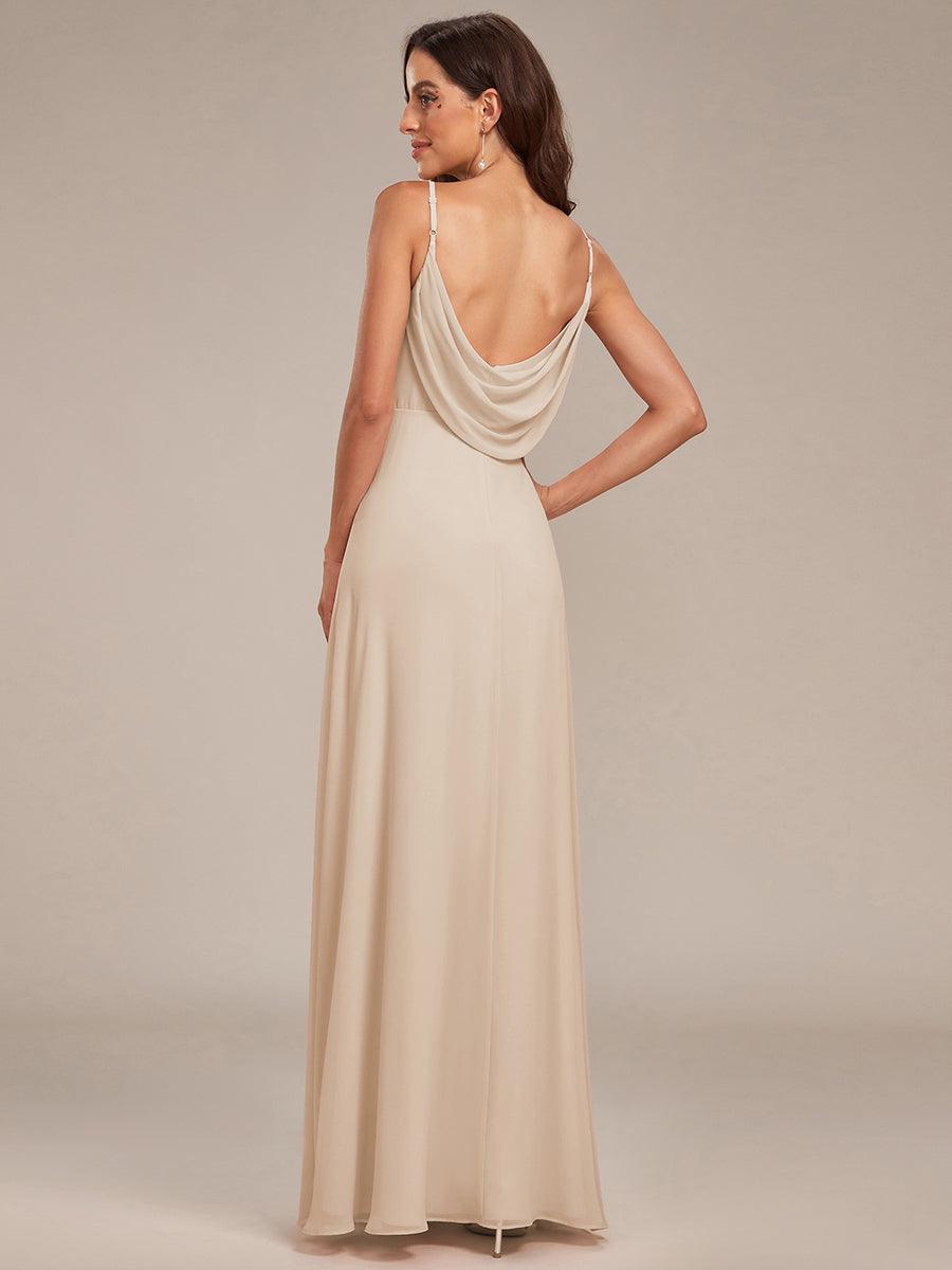 NOVA|Sweetheart Draped Back Maxi Bridesmaid Dress