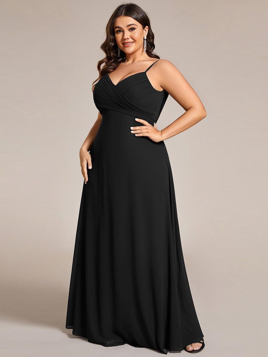 pretty NOVA|Plus Size Draped Back Criss-Cross Chiffon A-Line Bridesmaid Dress
