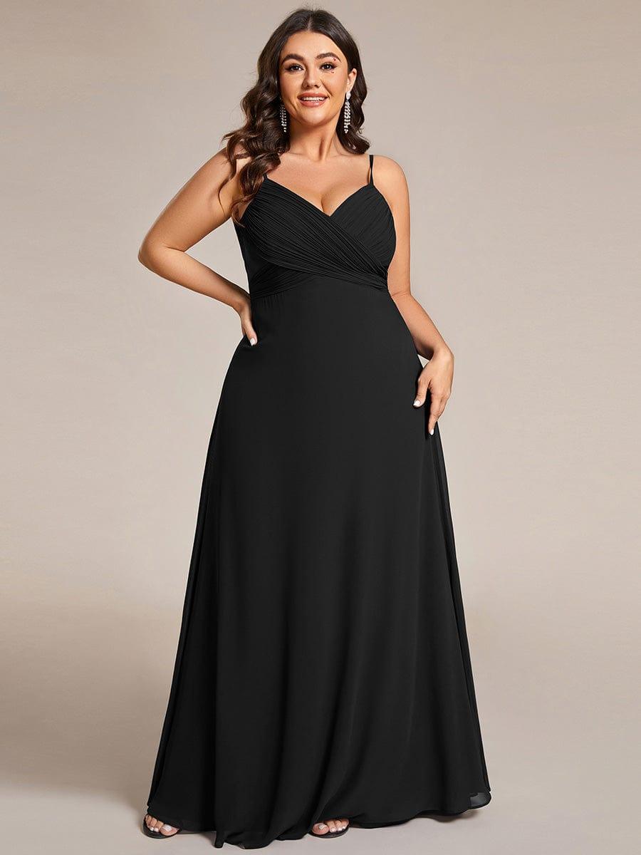 pretty NOVA|Plus Size Draped Back Criss-Cross Chiffon A-Line Bridesmaid Dress