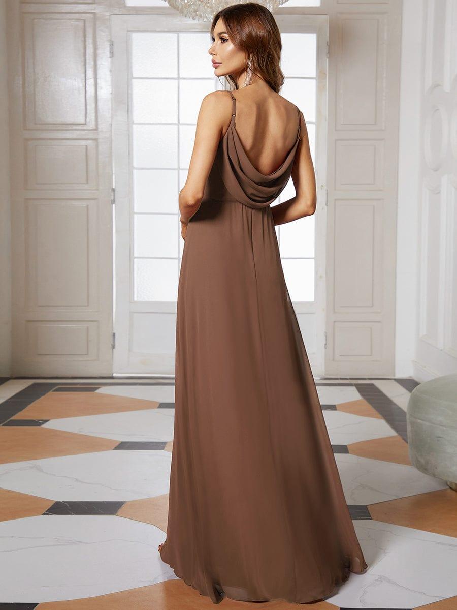 NOVA|Criss-Cross V-Neck Chiffon Backless A-Line Bridesmaid Dress