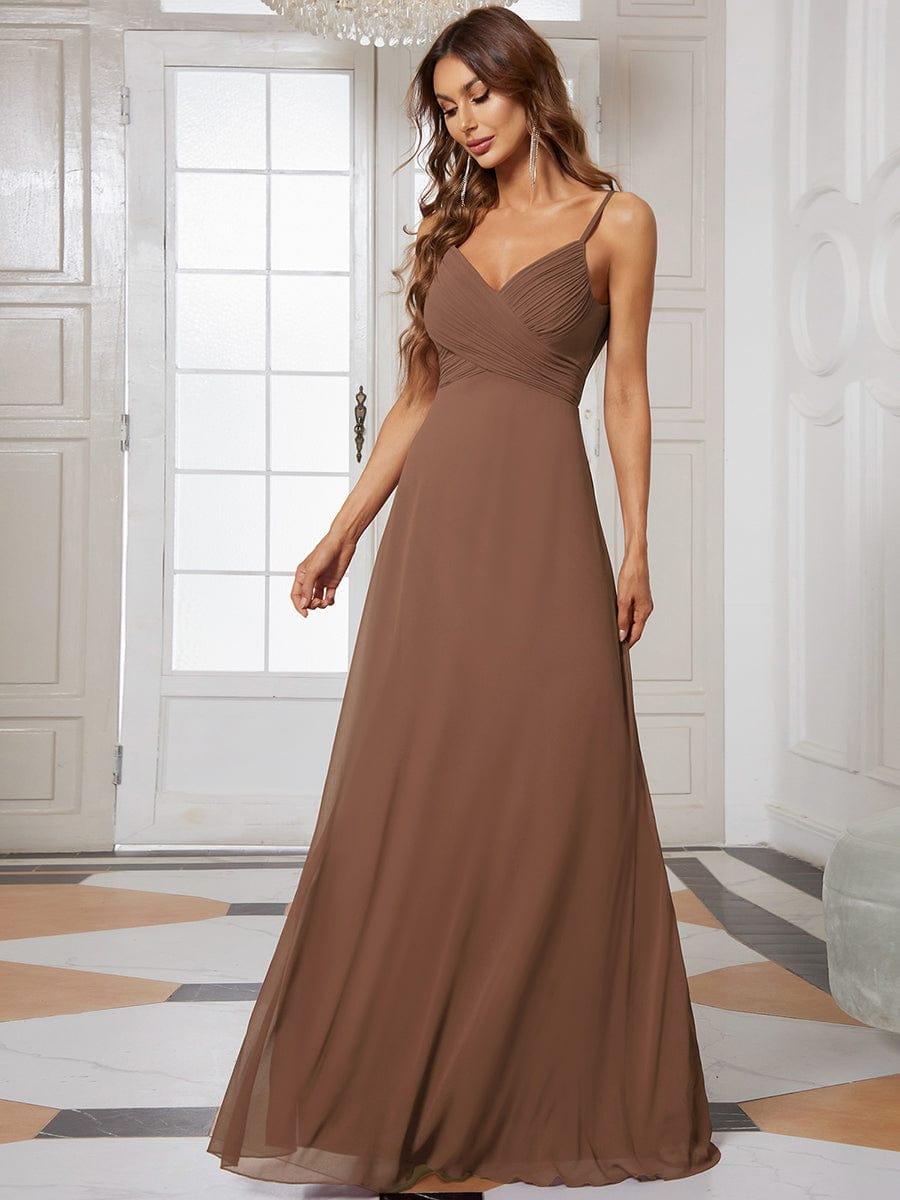 NOVA|Criss-Cross V-Neck Chiffon Backless A-Line Bridesmaid Dress