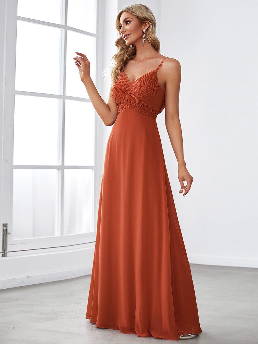 NOVA|Criss-Cross V-Neck Chiffon Backless A-Line Bridesmaid Dress