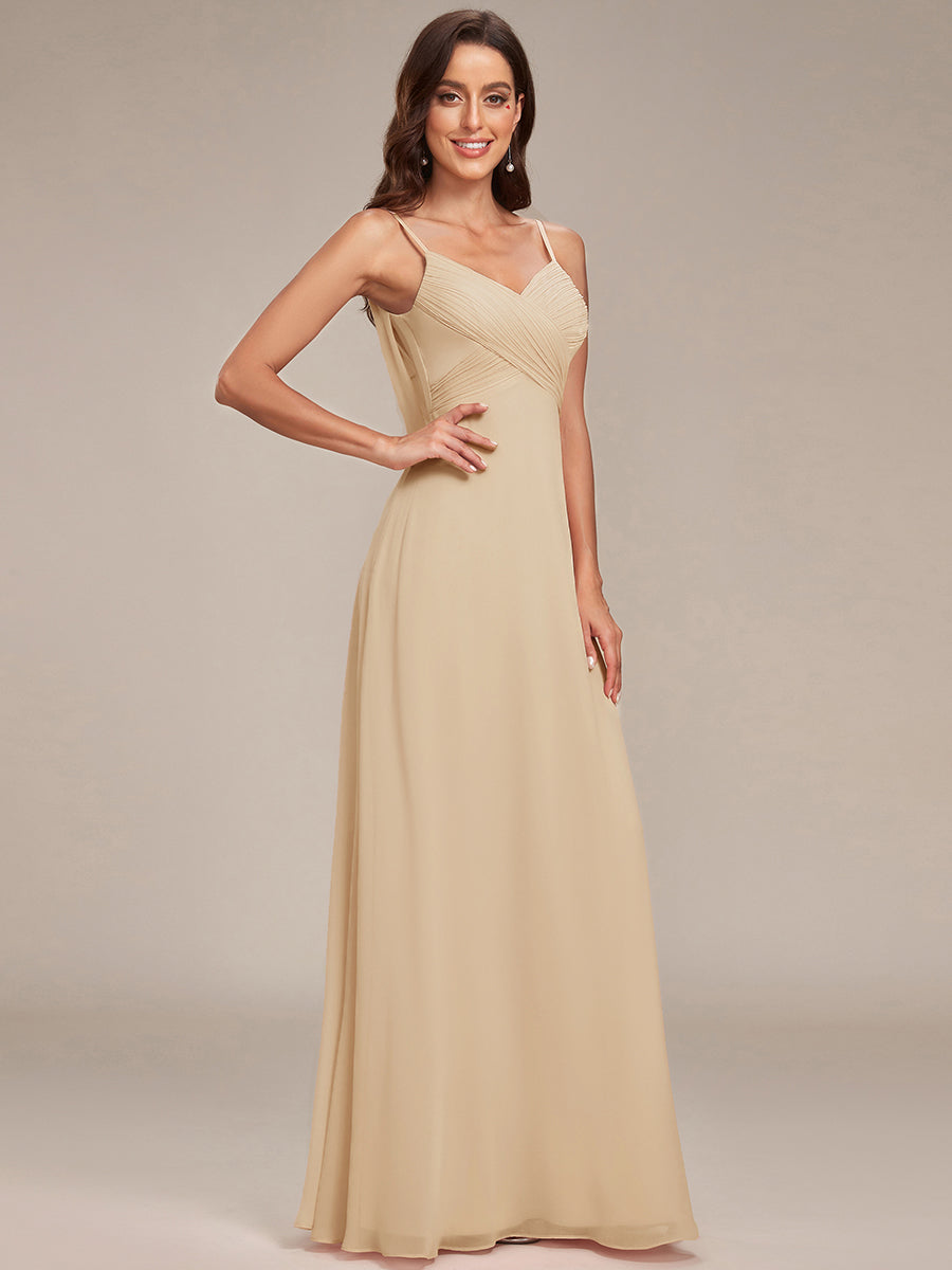NOVA|Criss-Cross V-Neck Chiffon Backless A-Line Bridesmaid Dress