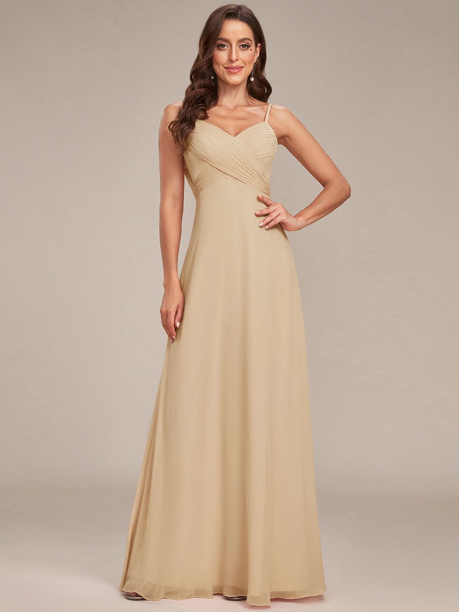 NOVA|Criss-Cross V-Neck Chiffon Backless A-Line Bridesmaid Dress
