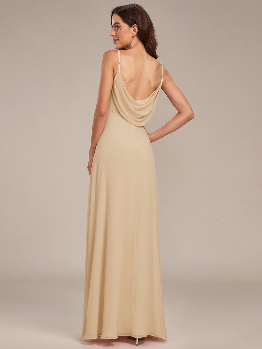 pretty NOVA|Plus Size Draped Back Criss-Cross Chiffon A-Line Bridesmaid Dress