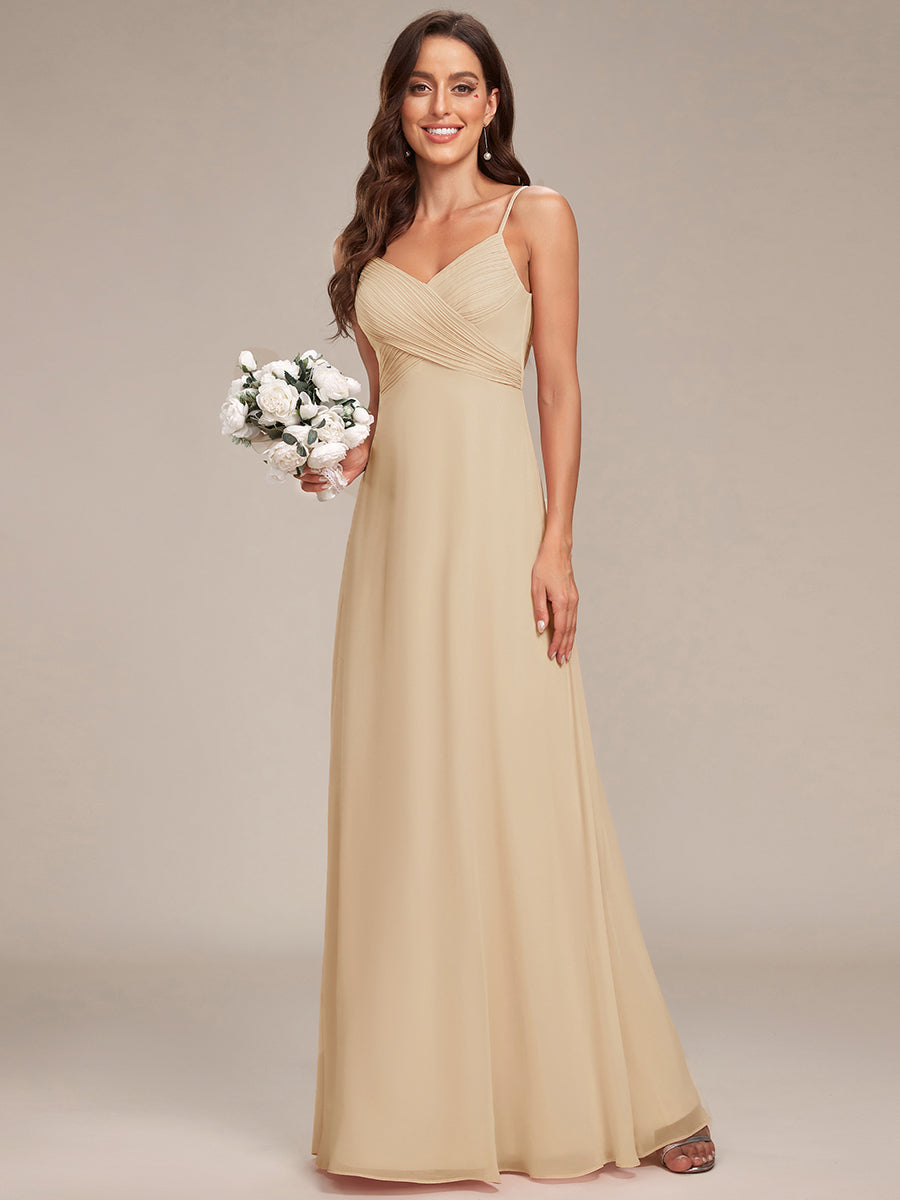 pretty NOVA|Plus Size Draped Back Criss-Cross Chiffon A-Line Bridesmaid Dress