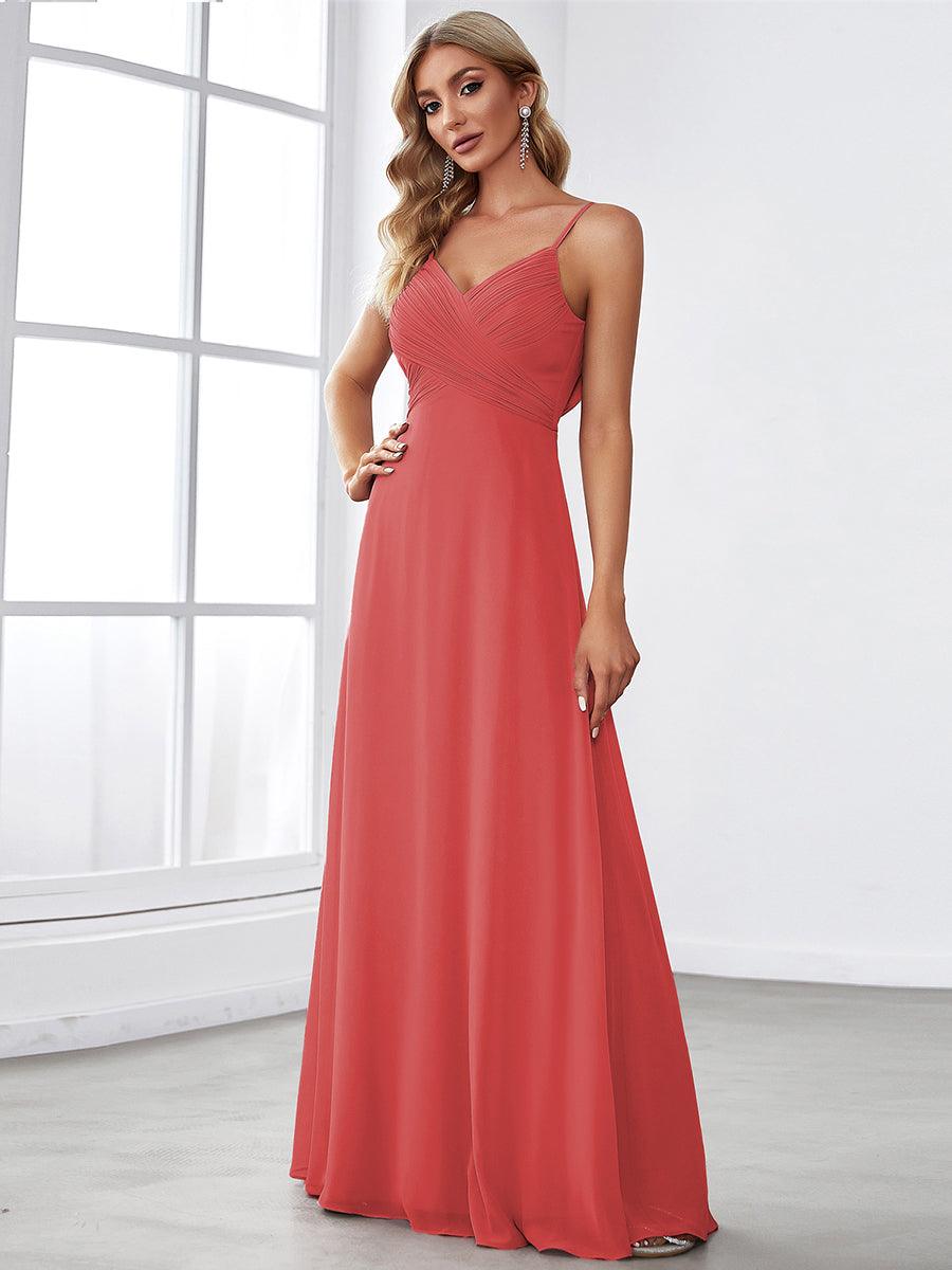 NOVA|Sweetheart Draped Back Maxi Bridesmaid Dress