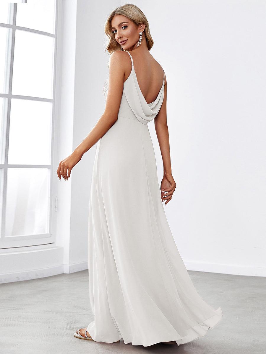 NOVA|Criss-Cross V-Neck Chiffon Backless A-Line Bridesmaid Dress