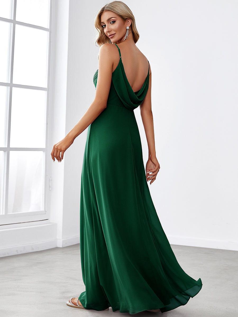 NOVA|Criss-Cross V-Neck Chiffon Backless A-Line Bridesmaid Dress