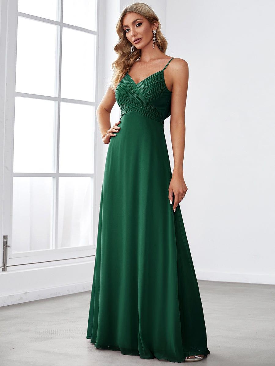 NOVA|Criss-Cross V-Neck Chiffon Backless A-Line Bridesmaid Dress