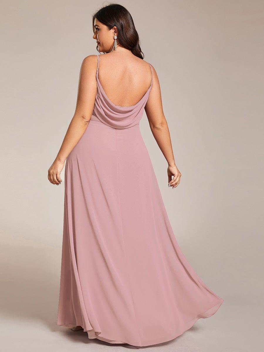 pretty NOVA|Plus Size Draped Back Criss-Cross Chiffon A-Line Bridesmaid Dress
