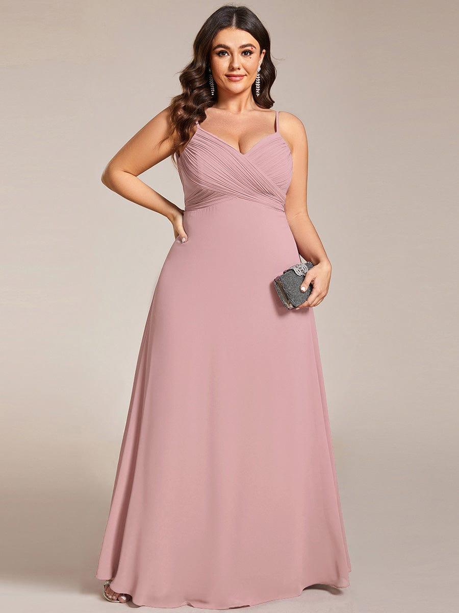 pretty NOVA|Plus Size Draped Back Criss-Cross Chiffon A-Line Bridesmaid Dress