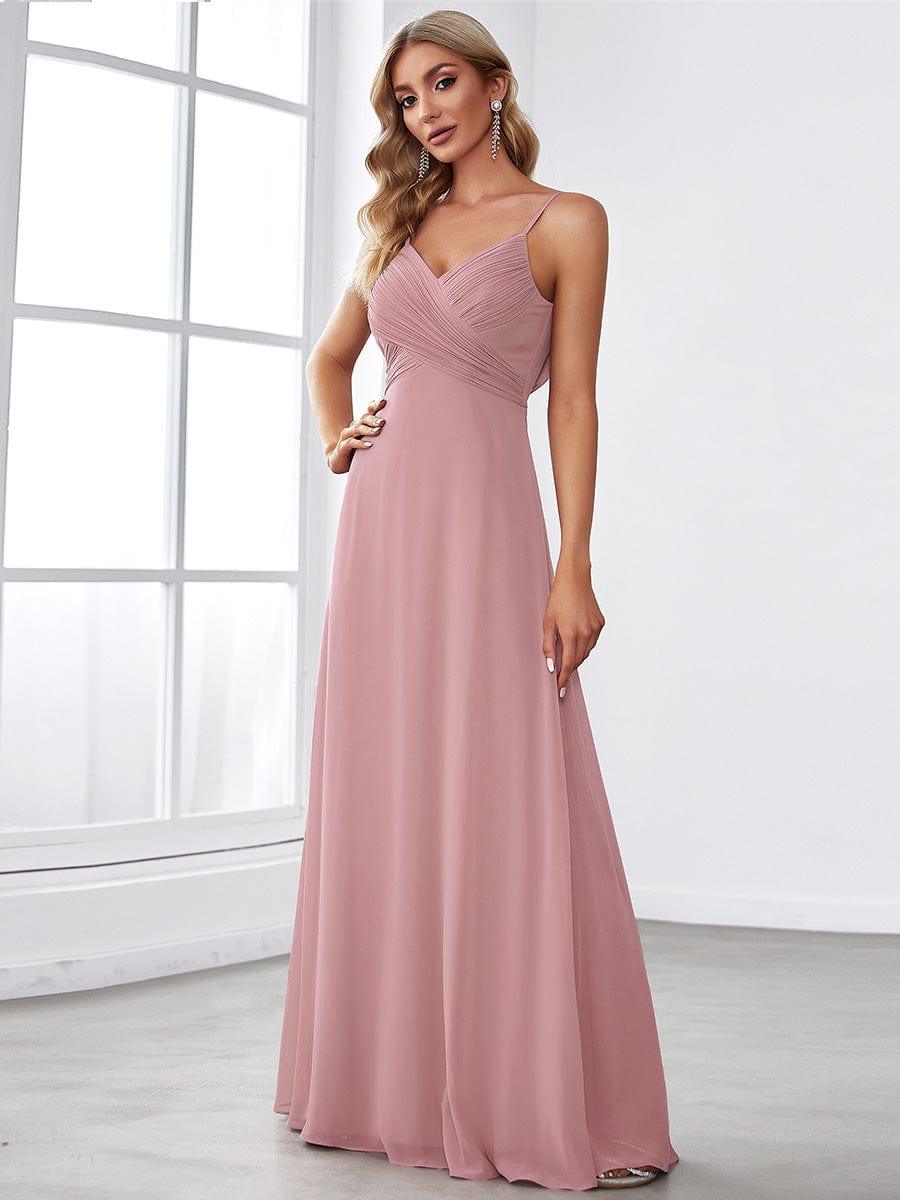 NOVA|Criss-Cross V-Neck Chiffon Backless A-Line Bridesmaid Dress