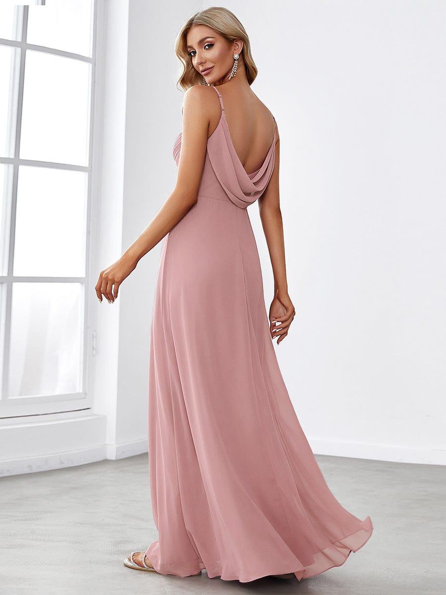 NOVA|Criss-Cross V-Neck Chiffon Backless A-Line Bridesmaid Dress