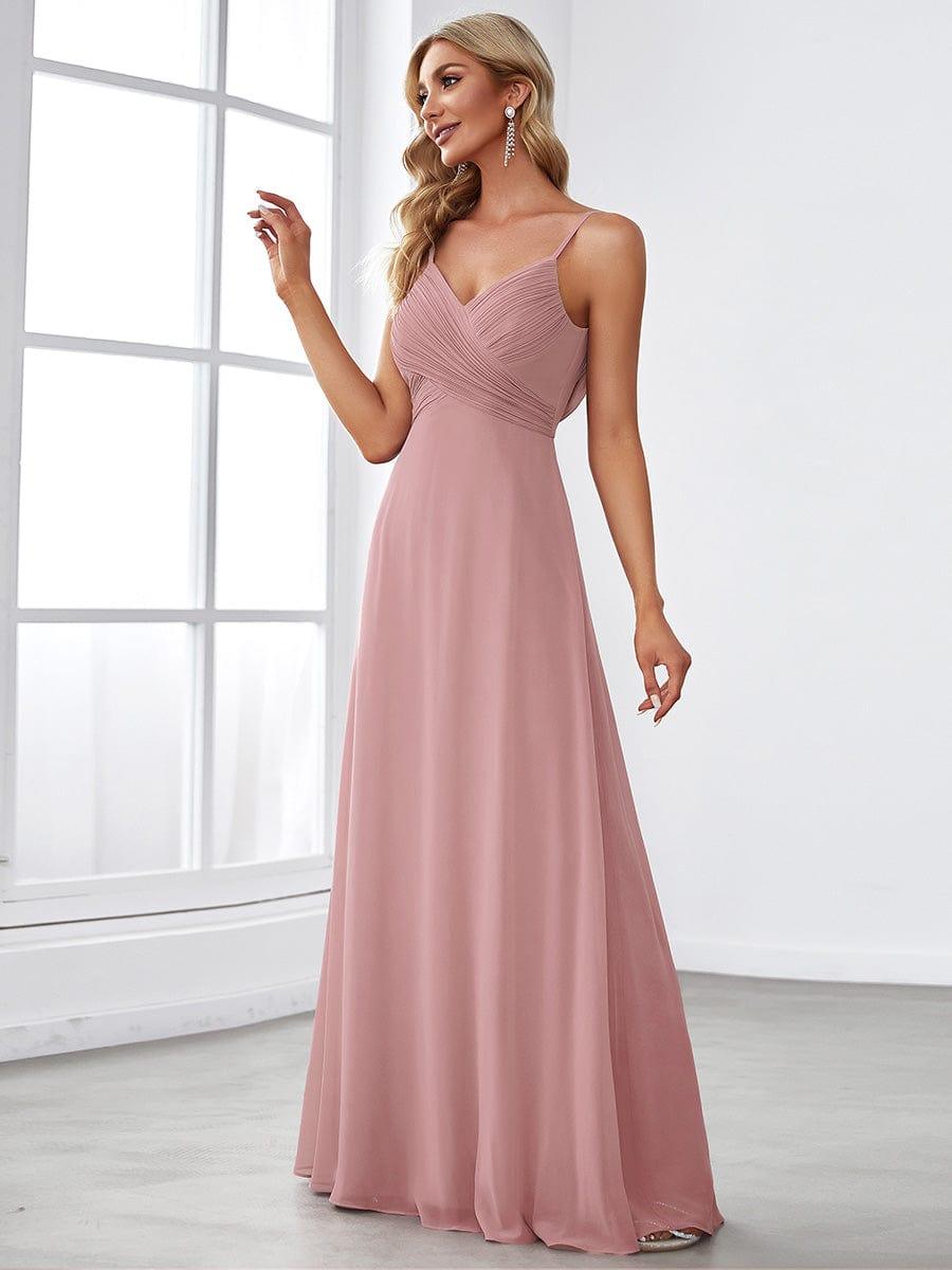 NOVA|Criss-Cross V-Neck Chiffon Backless A-Line Bridesmaid Dress