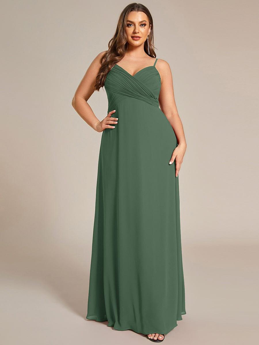 pretty NOVA|Plus Size Draped Back Criss-Cross Chiffon A-Line Bridesmaid Dress